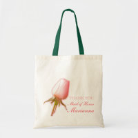 Rosa Rosenknospe Hochzeitstasche Trauzeugin