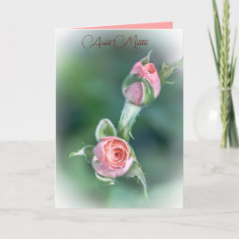 Rosa Rosenknospe Karte