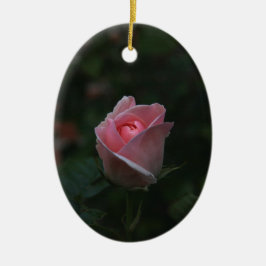 Rosa Rosenknospe Keramik Ornament