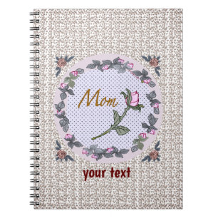 Rosa Rosenknospe-Mama-Notebook Notizblock