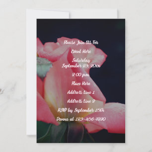 Rosa Rosenknospe-Party Einladung
