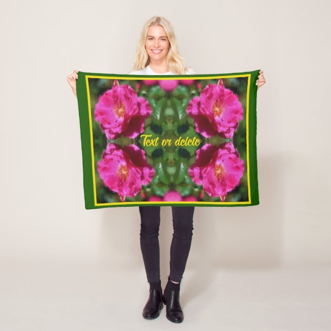 Rosa Rosenmalerei Abstrakte Blume Personalisiert Fleecedecke (Beispiel)