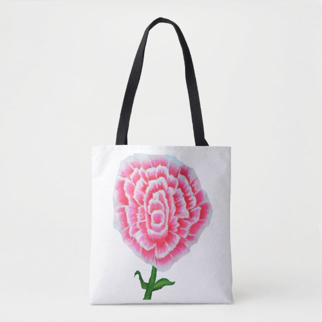 Rosa Rosenmalerei Tote Tasche (Vorderseite)