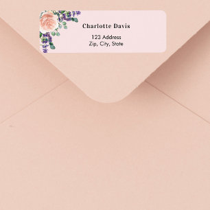 Rosa Rosenmetall-Lavendel-Rücksendeadresse 