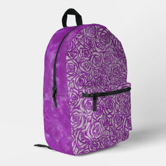 Rosa Rosenmuster Bedruckter Rucksack