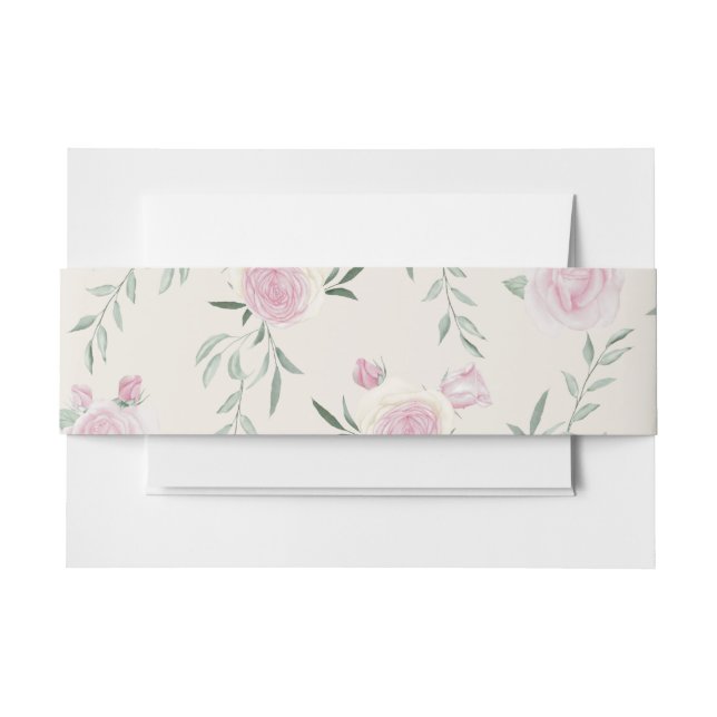 Rosa Rosenmuster Einladungsbanderole (Vorderseite Beispiel)