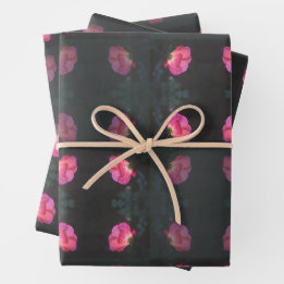 Rosa Rosenmuster Geschenkpapier Set