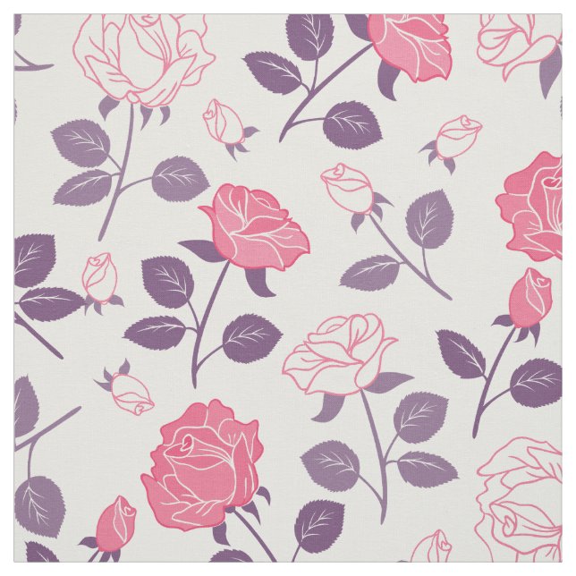 Rosa Rosenmuster Gewebe Stoff (Muster)