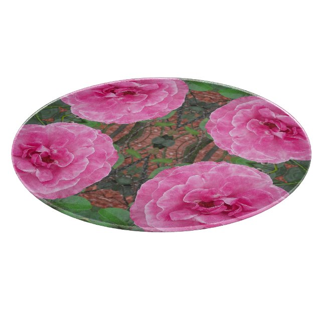 Rosa Rosenmuster Schneidebrett (Ecke)