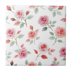 Rosa Rosenmuster, weiche Farbe, Fliese