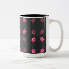 Rosa Rosenmuster Zweifarbige Tasse