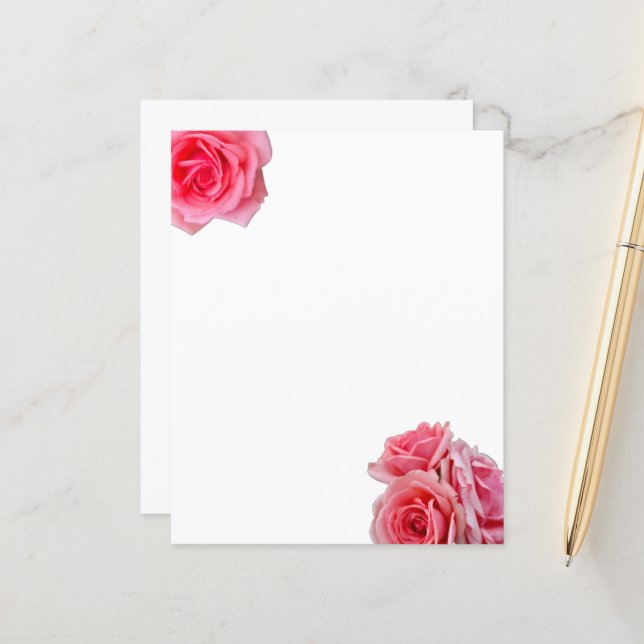 Rosa Rosenpapier (Vorderseite/Rückseite Beispiel)