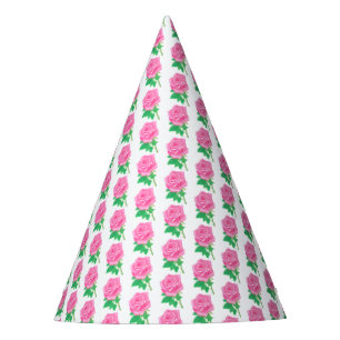 Rosa Rosenpartyhut Partyhütchen