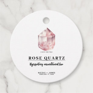 Rosa Rosenquarz-Liebenskristall-Hochzeit Geschenkanhänger