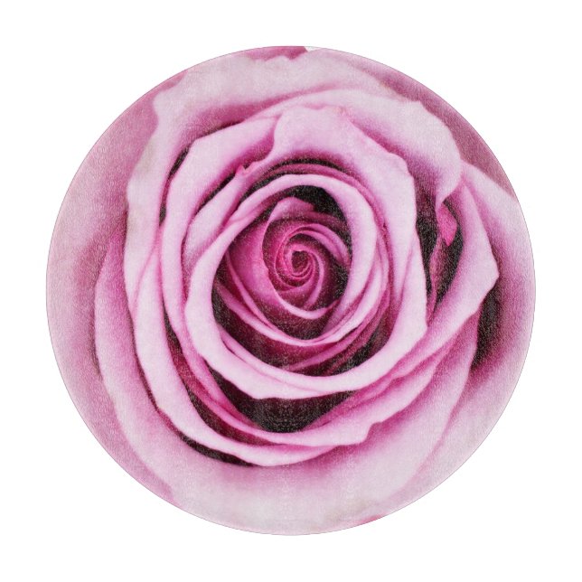 Rosa Rosenschleifscheibe Schneidebrett (Vorderseite)