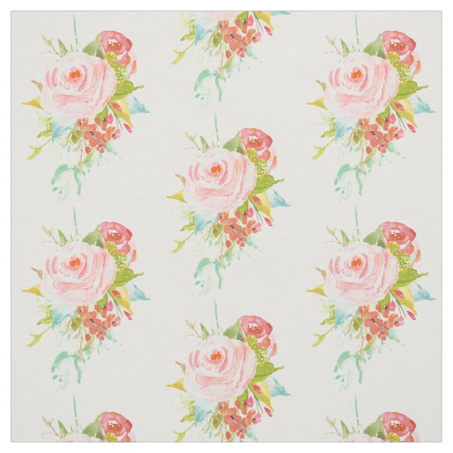 Rosa RosenWatercolor Stoff (Muster)