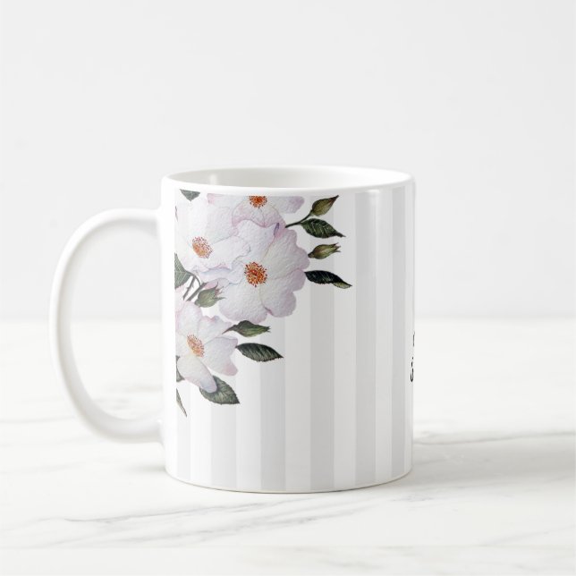 Rosa Roses Ballerina Aquarellbilder Kaffeetasse (Links)