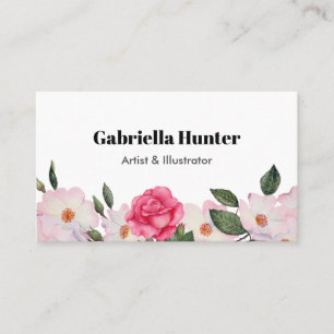 Rosa Roses Ballerina Floral Visitenkarte