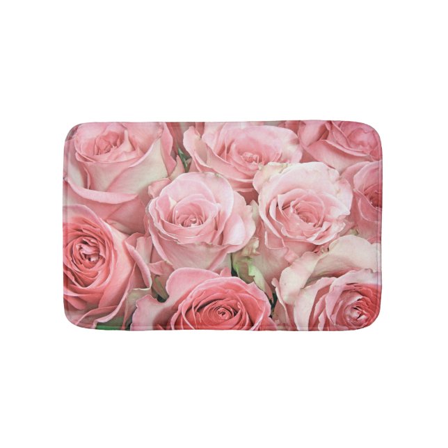Rosa Roses Bath Mat Badematte (Vorderseite)