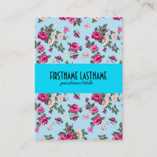 Rosa Roses Blau Hintergrund Visitenkarte