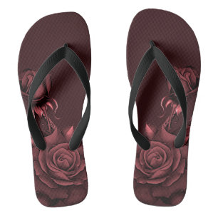Rosa Roses Blume Maroon Stilvoll Flip Flops