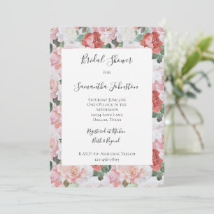 Rosa Roses Brautparty Einladung