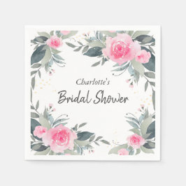 Rosa Roses Brautparty Napkins Serviette