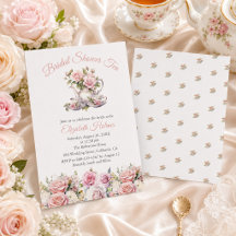 Rosa Roses Brautparty Teezeremonie