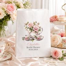 Rosa Roses Brautparty Teezeremonie