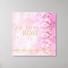 Rosa Roses Damask Grunge - Wrapped Canvas Leinwanddruck