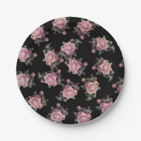 Rosa Roses Dark Floral Pattern Shabby Chic Party