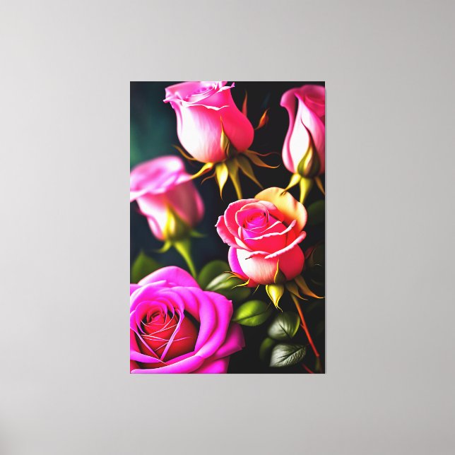 Rosa Roses Digital Artwork-48345 Leinwanddruck (Vorderseite)