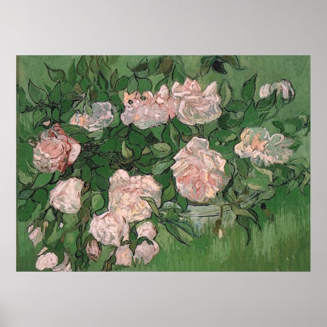 Rosa Roses (F595) Van Gogh Fine Art Poster (Vorne)