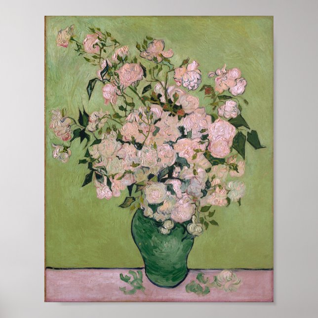 Rosa Roses (F682) Van Gogh Fine Art Poster (Vorne)