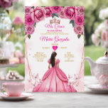 Rosa Roses Floral Mis Quince 15 Anos Quinceañera Einladung<br><div class="desc">Quinceañera Pink Roses Rose Gold Kronen Einladung Mis Quince 15 Anos,  16. Geburtstag, </div>