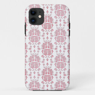 rosa Roses florales Damaskusmuster iPhone 11 Hülle