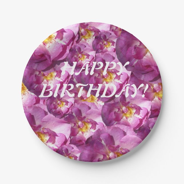 Rosa Roses Foto Paper Teller (Vorderseite)