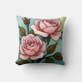 Rosa Roses gestanztes Glas Kissen