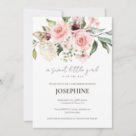 Rosa Roses Kinderdusche Einladung