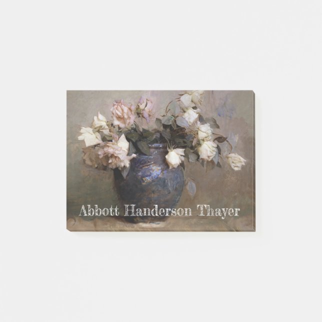 Rosa Roses Klassisches Gemälde Abbott Handerson Post-it Klebezettel (Vorderseite)