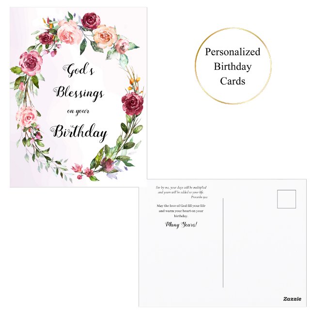 Rosa Roses Kraut Orthodoxe Christlicher Geburtstag Postkarte (Von Creator hochgeladen)