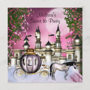 Rosa Roses Princess Sweet 16 Geburtstagsparty Einladung