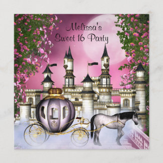 Rosa Roses Princess Sweet 16 Geburtstagsparty Einladung