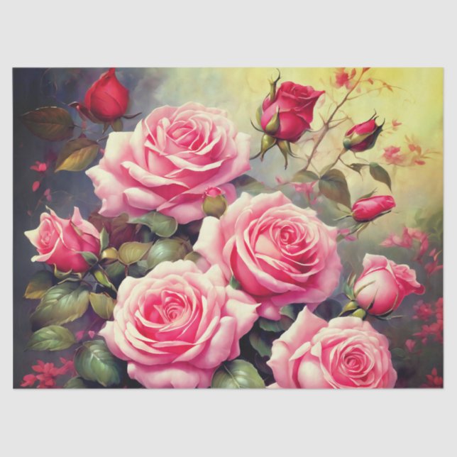 rosa Roses - Tissue Paper Seidenpapier (Vorderseite)