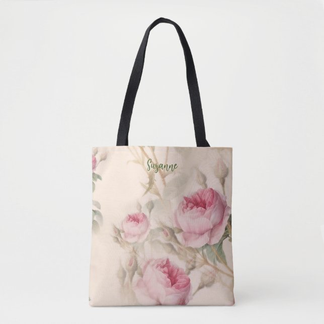 Rosa Roses Tote Beutel Custom Mama Gift (Vorderseite)