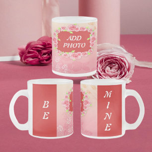 Rosa Roses Valentine Fügen Sie Ihr Foto hinzu Mattglastasse