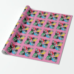 Rosa ROSIE RIVETER Druckwackelpapier Geschenkpapier