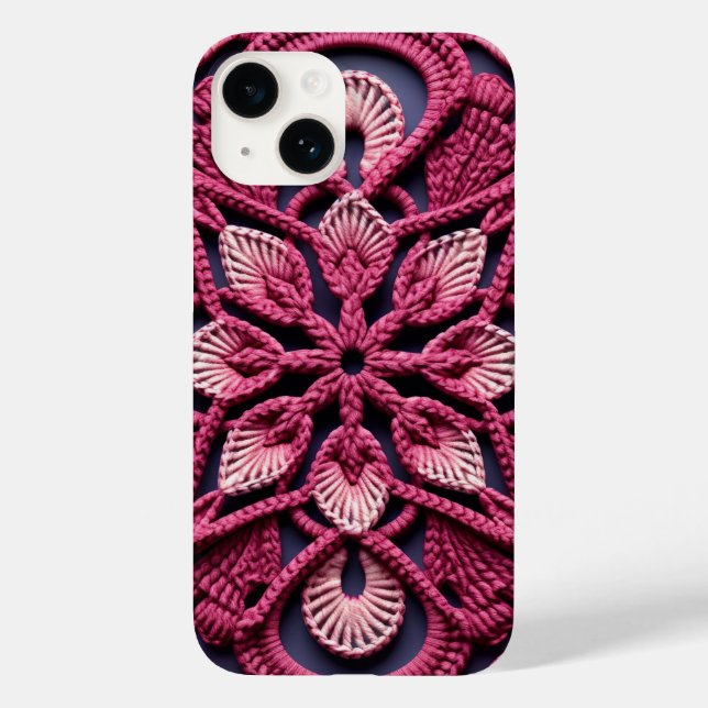 Rosa Rot farbenfroh Granny Square Crochet Case-Mate iPhone Hülle (Rückseite)