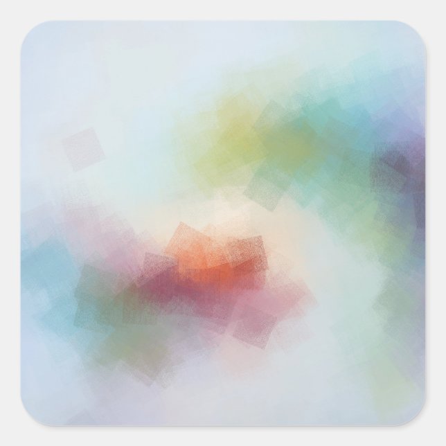 Rosa Rot Gelb Orange Blau Blau Blau Custom farbig Quadratischer Aufkleber (Vorderseite)
