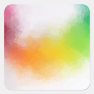 Rosa Rot Gelb Orange Blau Grün Farbe Moderne Quadratischer Aufkleber